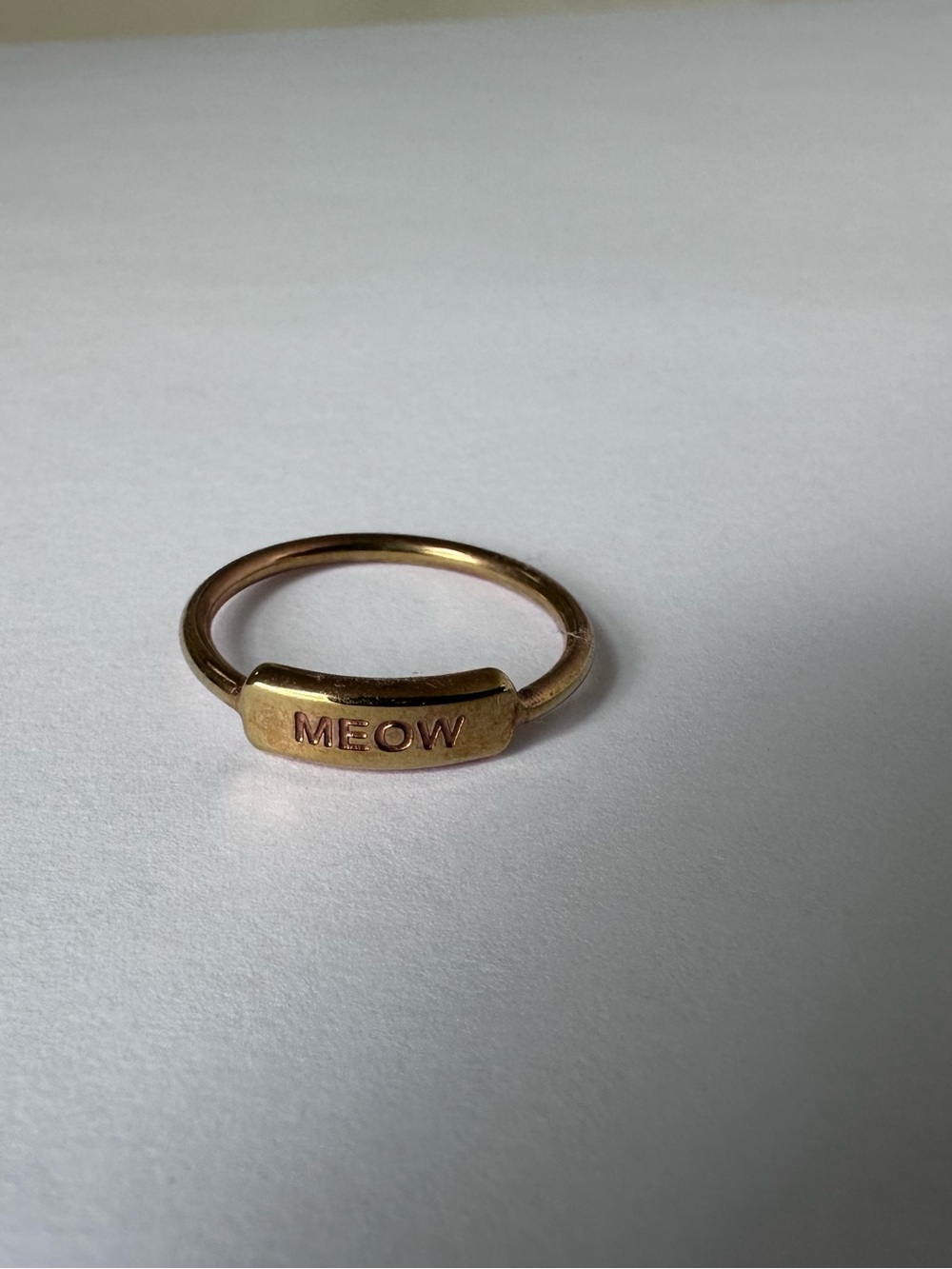 Simple Small Gold MEOW Ring